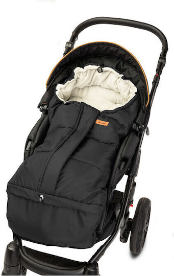 Sensillo Combi Universal Sac de picioare pentru cărucior Impermeabil Negru cu căptușeală Fleece