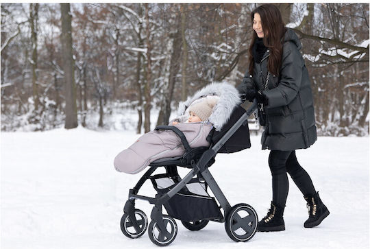 Sensillo Sac de picioare pentru cărucior Impermeabil Bej cu căptușeală Fleece 100x45εκ.