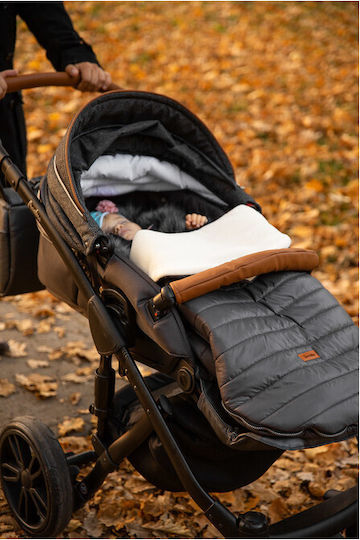Sensillo Universal Sac de picioare pentru cărucior Impermeabil Negru cu căptușeală Fleece 100x46εκ.