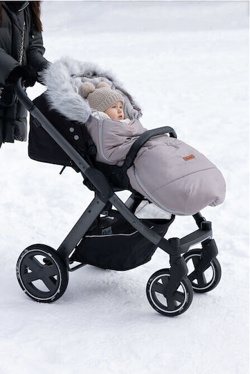 Sensillo Sac de picioare pentru cărucior Impermeabil Bej cu căptușeală Fleece 100x45εκ.