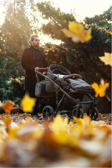 Sensillo Universal Sac de picioare pentru cărucior Impermeabil Negru cu căptușeală Fleece 100x46εκ.
