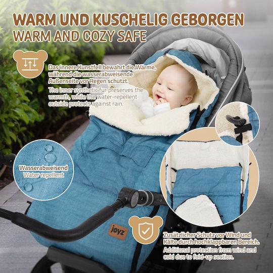 Joyz Universal Waterproof Stroller Footmuff 94x48cm Blue