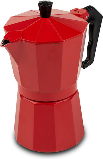 Nava Stovetop Espresso Pot 6 Cups Roșu