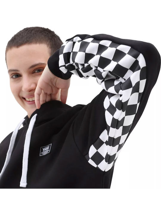 Boom Boom Check Damen Sweatshirt Kapuzen Schwarz