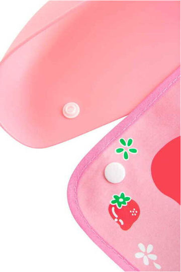 Bocioland Bib Fabric with Button & Pocket Pink