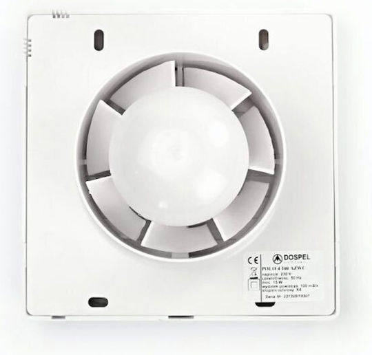 Dospel Polo 4 Επιτοίχιος Εξαεριστήρας 100mm Λευκός