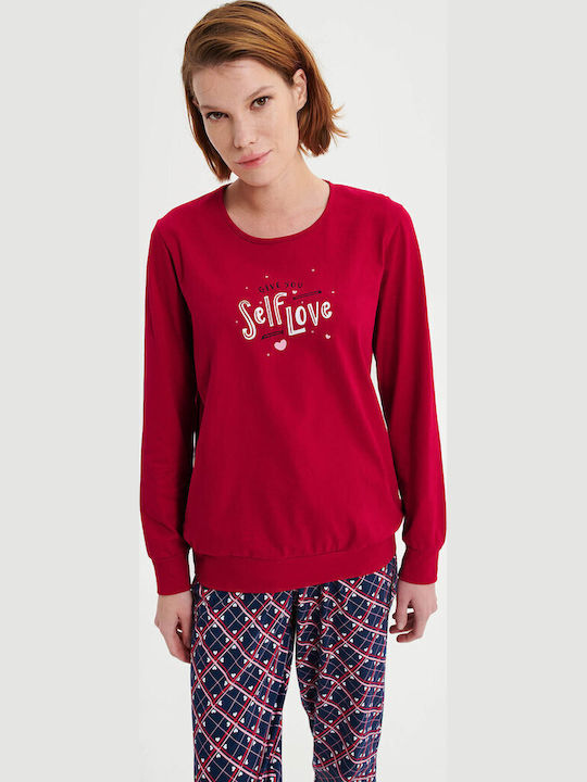 Vamp Winter Damen Pyjama-Set Rot