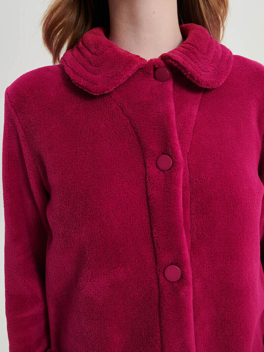 Vamp Winter Women's Fleece Robe Fuchsia