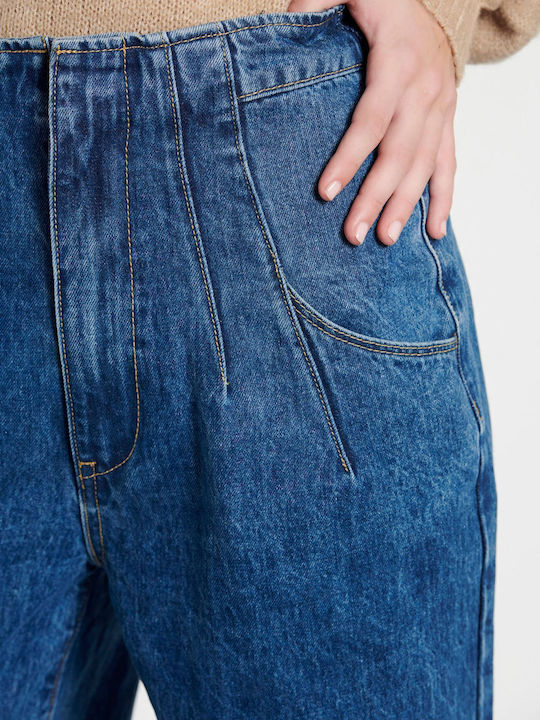 High Waist Women's Jeans Pants in Relaxed Fit FBL008-165-02 Blue