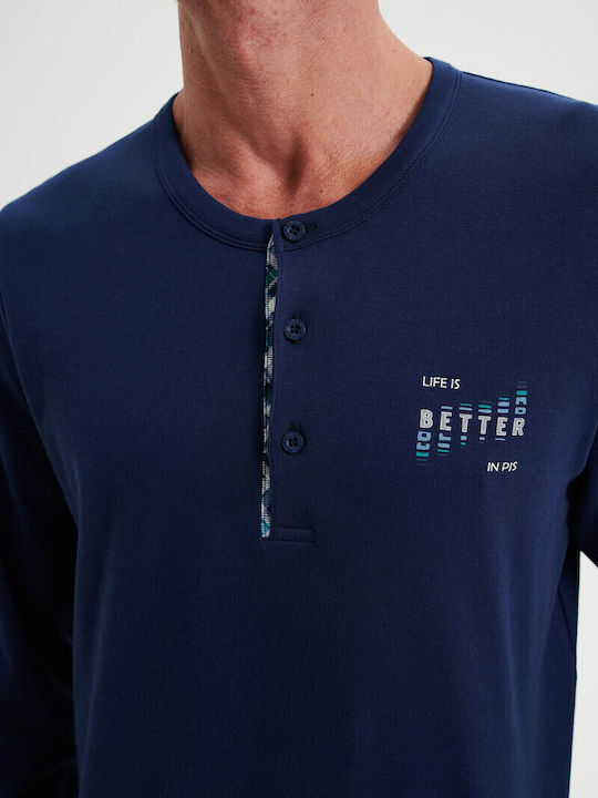 Vamp Men's Winter Pajamas Set Blue