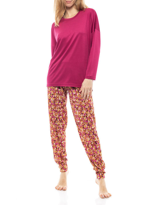 Pink Label Winter Damen Pyjama-Hose Rosa