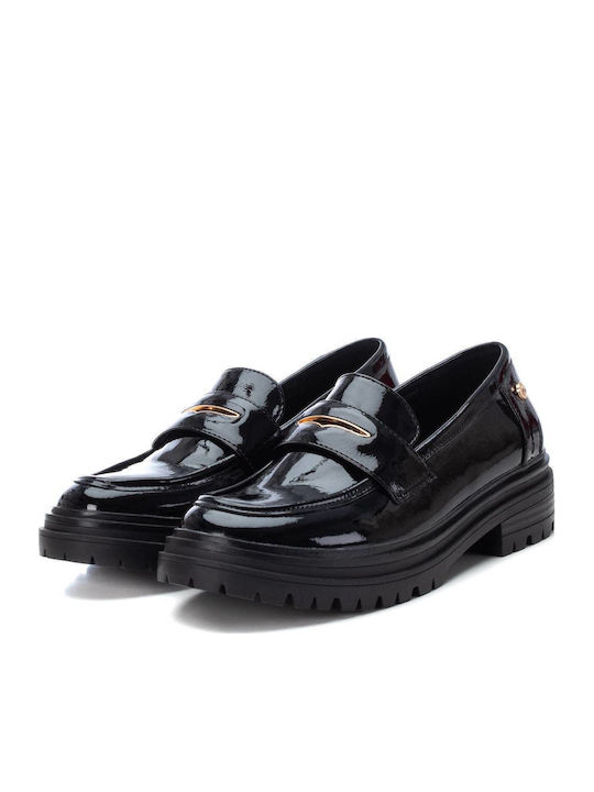 Patent Leather Women's Loafers in Black Color