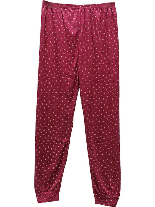 Cootaiya Winter Damen Pyjama-Set Burgundisch