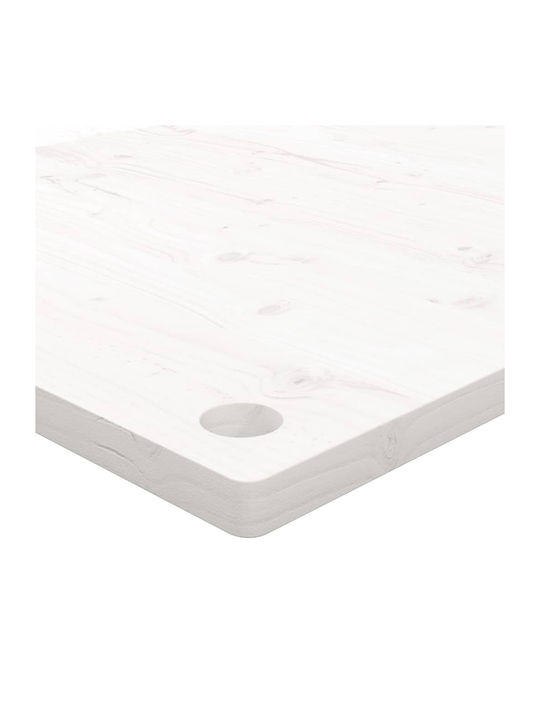 vidaXL Rectangular Office Desk Surface made of Solid Wood in White Color 80x40x2.5cm 824451 1pcs