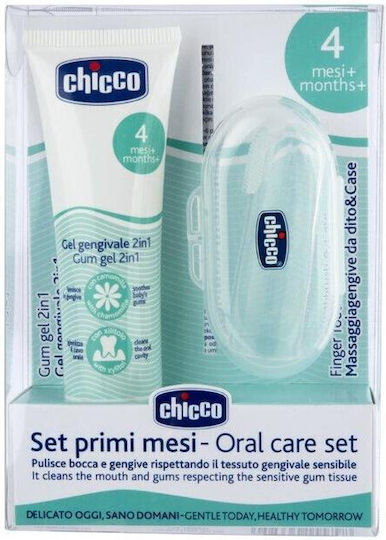 Chicco Set Paste De Dinți Pentru Bebeluși Cu Periuță De Dinți Pentru 4 Luni+ 2 Bucăți 30 Ml
