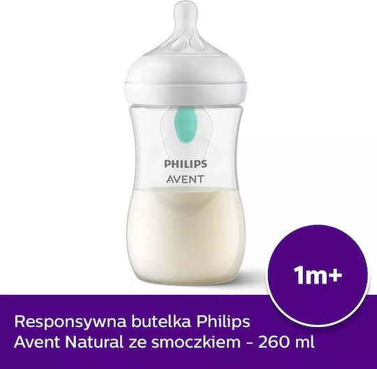 Philips Plastic Baby Bottle Airfree Anti-colic with Silicone Teat for 3-6 Months 260ml