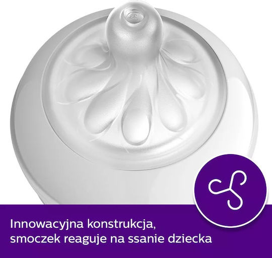 Philips Plastic Baby Bottle Airfree Anti-colic with Silicone Teat for 3-6 Months 260ml
