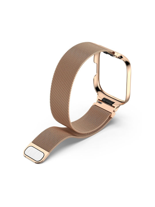 Milanese Protective Frame Armband Rostfreier Stahl Rose Gold (Redmi Uhr 3 Active)