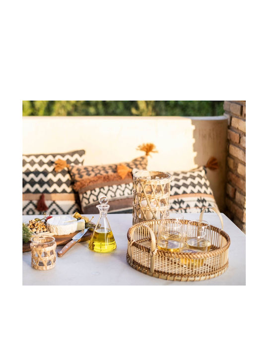 Andrea House Tavă Decorativă Lemn Rotundă 35x35x15cm 1buc