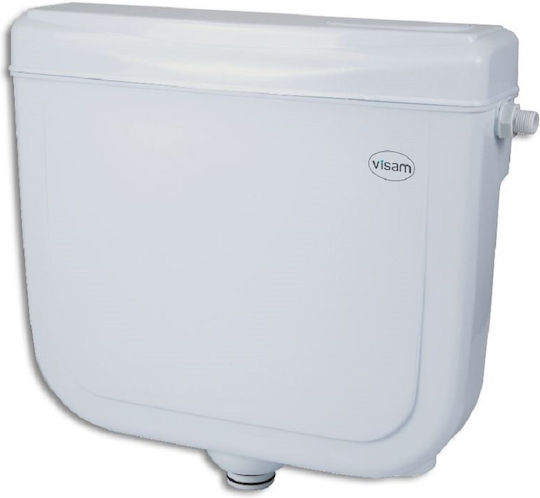 Visam Wall Mounted Plastic Low Pressure Rectangular Toilet Flush Tank White