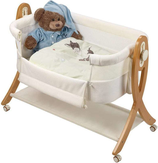 BabyGo Люлка с Матрак Странично Отваряне и Бели Колела