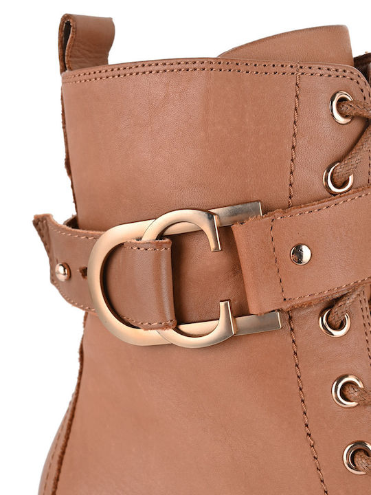 Leder Stiefeletten Damen Braun