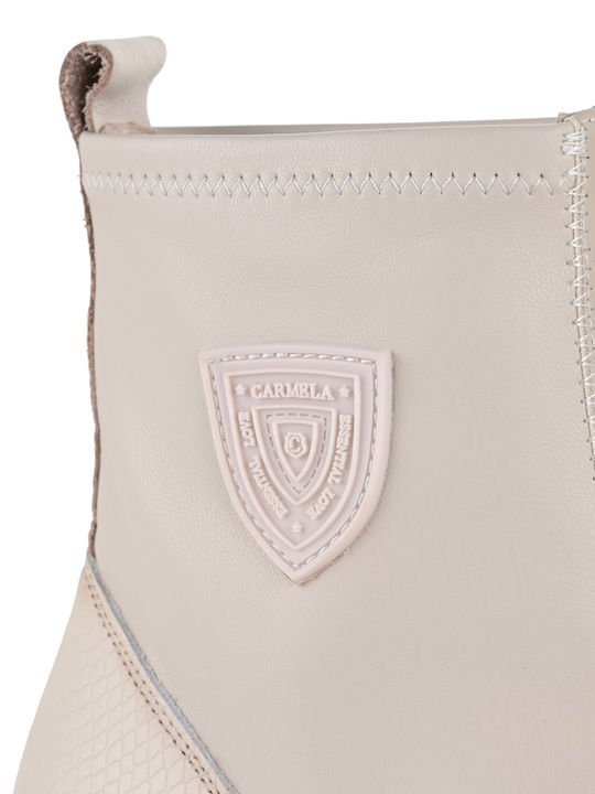 Leder Stiefeletten Damen Beige