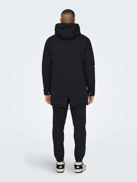 Winter Jacke Parka Schwarz