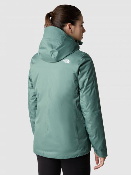 The North Face Quest Insulated Women's Short Puffer Jacket for Spring or Autumn Green