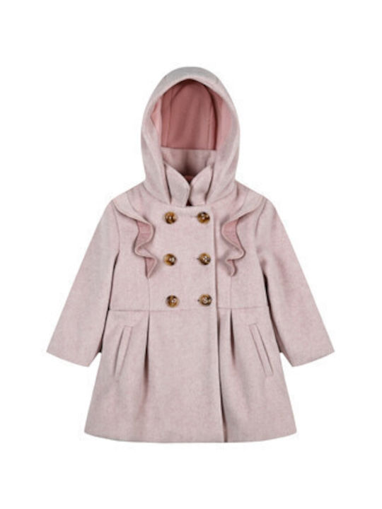 Energiers Kids Coat Long with Hood Pink