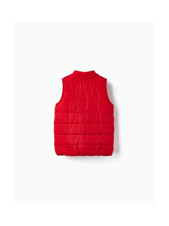 Zippy Kids Casual Jacket Sleeveless Short with Hood Red