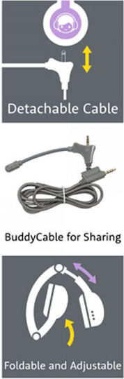 BuddyPhones Galaxy On Ear Multimedia Ακουστικά με μικρόφωνο σε Γκρι χρώμα