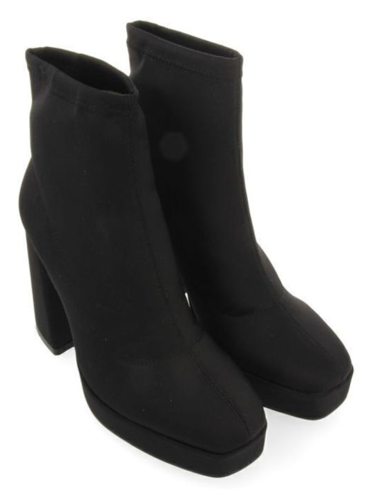 Leder Stiefeletten Damen Schwarz