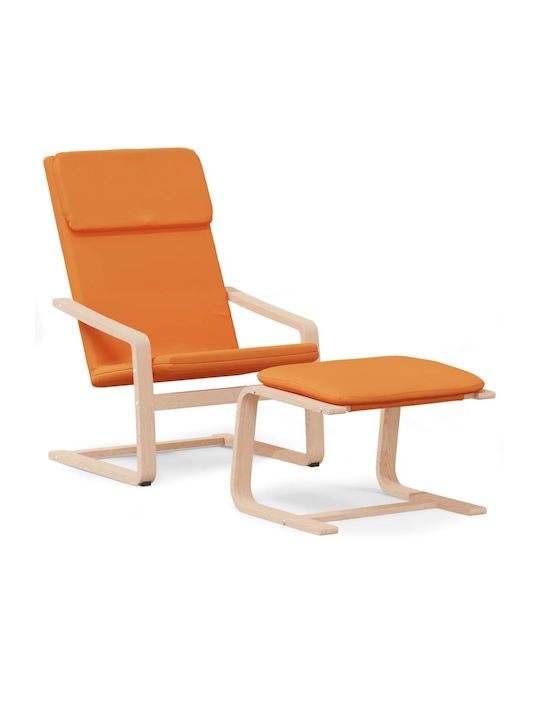 Sessel mit Fußhocker Orange 59x82x98cm