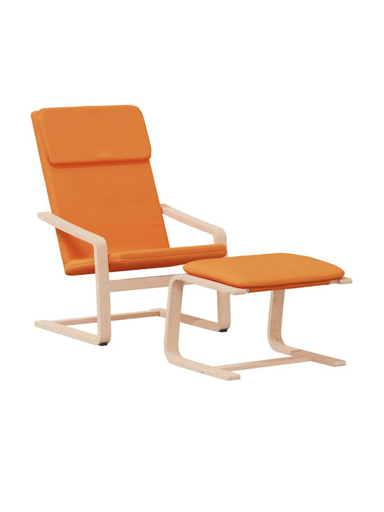 Sessel mit Fußhocker Orange 59x82x98cm