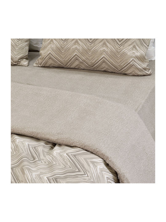 Lino Home Duvet Cover Set Cotton Single with Pillowcase 160x240 Iconic Beige