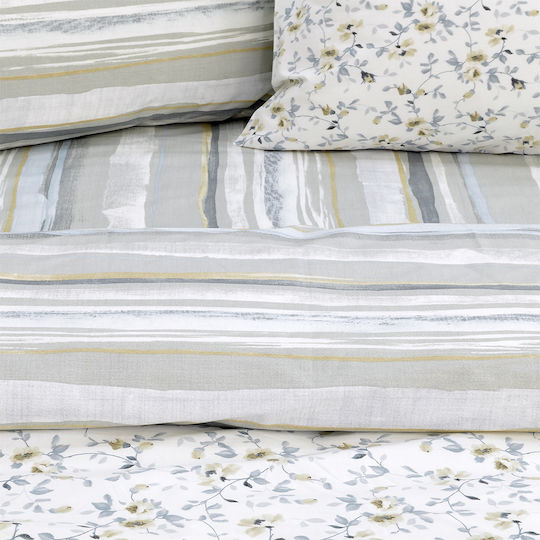 Lino Home Комплект Плик за Завивка Памучен Единичен с Калъфка 160x240 Agne Сив