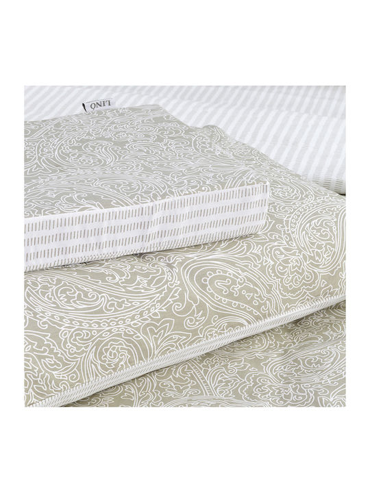 Lino Home Duvet Cover Set Cotton Queen with 2 Pillowcases 220x240 Pasilio Beige
