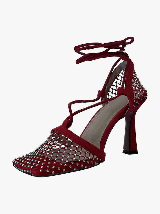 Olian Women's Sandals cu strasuri Red