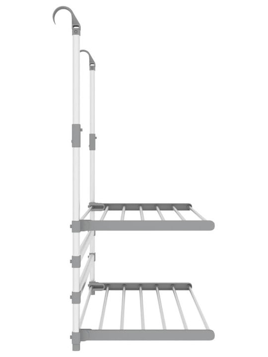 vidaXL Folding Hanging Clothes Drying Rack Made of Aluminum with Hanging Length 10m