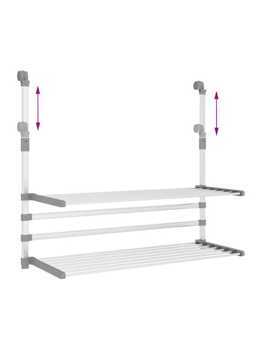 vidaXL Folding Hanging Clothes Drying Rack Made of Aluminum with Hanging Length 10m