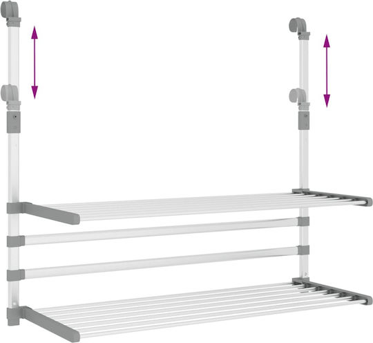 vidaXL Folding Hanging Clothes Drying Rack Made of Aluminum with Hanging Length 10m