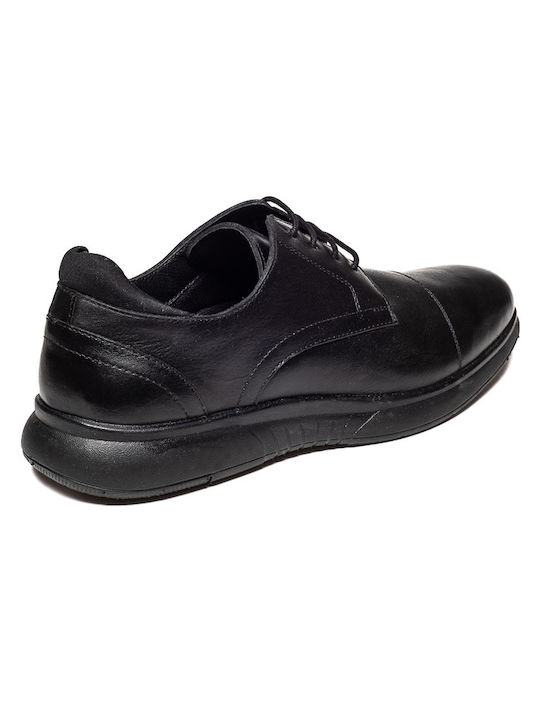 Rover Leder Herren Freizeitschuhe Schwarz