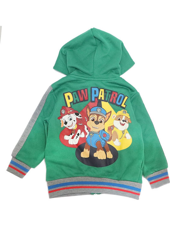 Kids Sweatshirt Cardigan with Hood Green