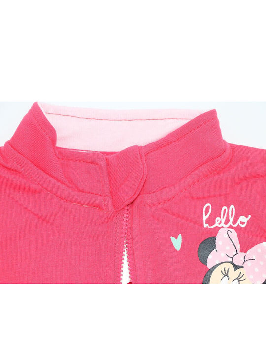 Kids Sweatshirt Cardigan Pink Minnie Mouse
