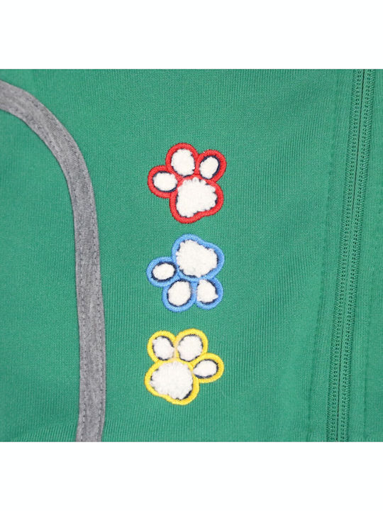 Kids Sweatshirt Cardigan with Hood Green