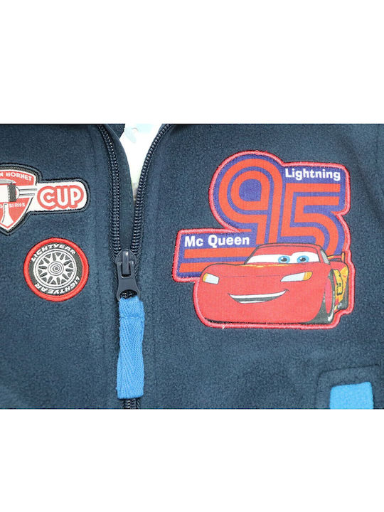 Kids Cardigan Fleece Blue Cars