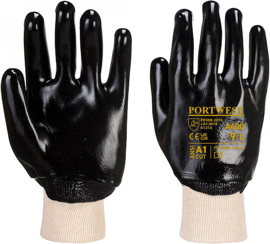 Portwest Gloves for Work Black PVC