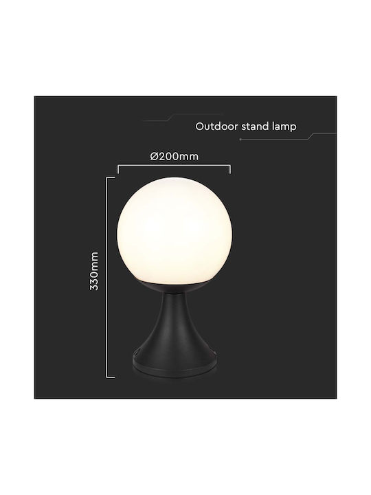 V-TAC Outdoor Globe Floor Lamp 60W IP44 for E27 Socket Black