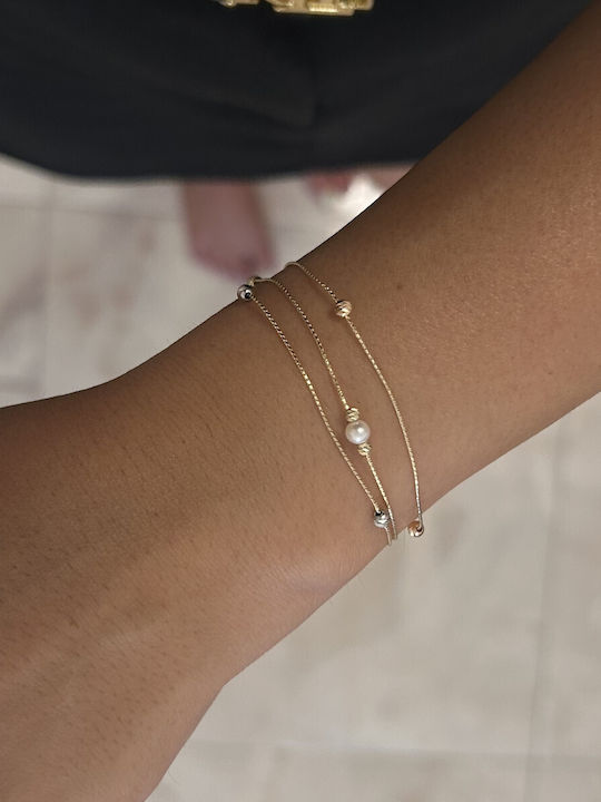 Sasashop Bracelet Chain made of Gold 14K with Pearls